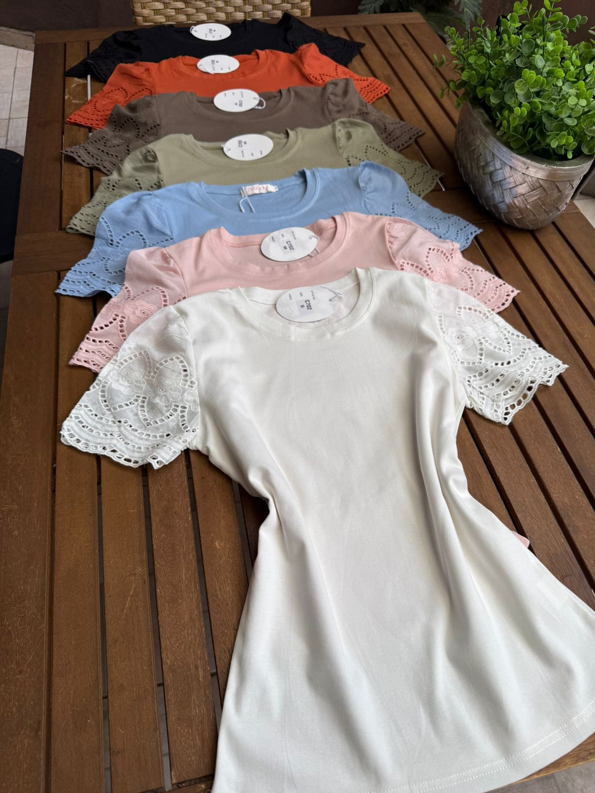 Blusa Algodão/Malha com Mangas em Laíse