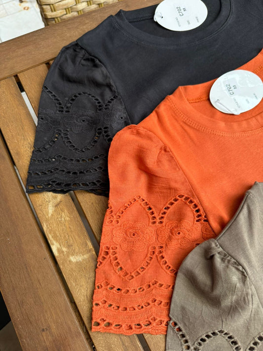 Blusa Algodão/Malha com Mangas em Laíse